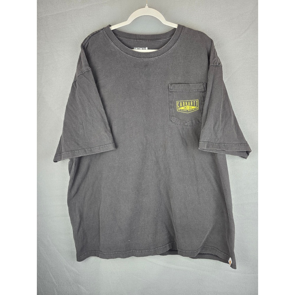 Carhartt Loose Fit T-Shirt Mens 2XL Black Graphic Pocket Tee Workwear Streetwear